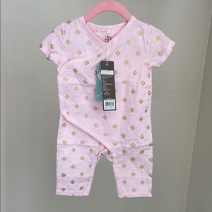 aden + anais Pink and Gold Baby Romper NWT